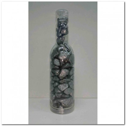 PIEDRA GLITTER DECO ROCKS 15-30MM 650ML.SILVER