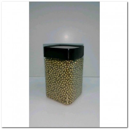 METALLIC GLASS PEARLS 3-3,5 MM. 350ML.ORO