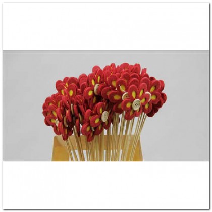 STICK FLOWER 50CM X 5 ROJO.