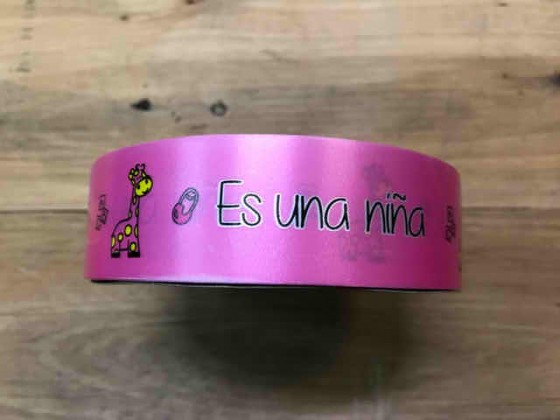 CINTA BEBÉ ROSA ES UNA NIÑA JIRAFA 3CMX50M