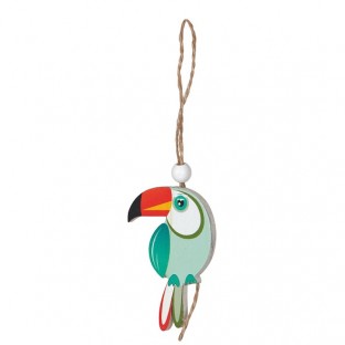 WOOD TOUCAN HANGING DEC. CM4,6X6,8X0,5(6PCS)