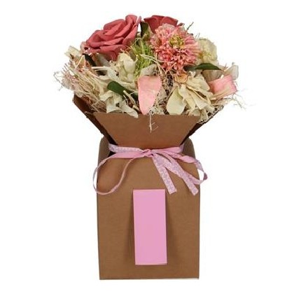 BAGS BOUQUET VASE 13X13X26CM ROSA