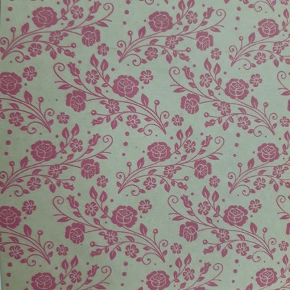 BOBINA PAPEL ECO KRAFT FLORES FUCSIA 62CM X 100M