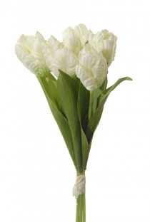 TULIPE BOUQUET 30CM BLANC/VERT