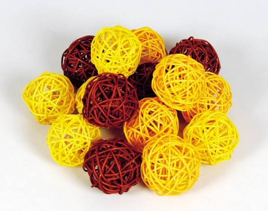 RATTAN BALL 5CM ROJO/AMARILLO.