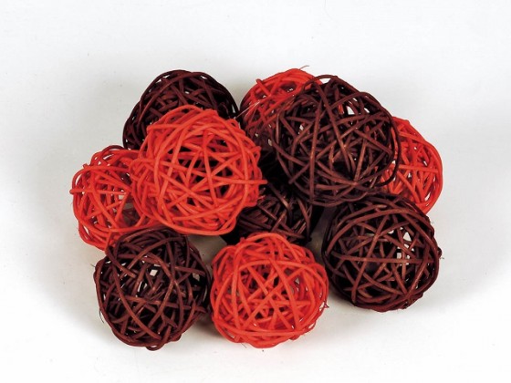 RATTAN BALL 5CM ROJO/BURDEOS.