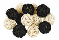 RATTAN BALL 5CM BLANCO/NEGRO.