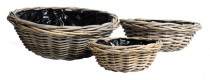 MIMBRE LAURA ROUND LOW BASKET NATURAL Ø27X11H