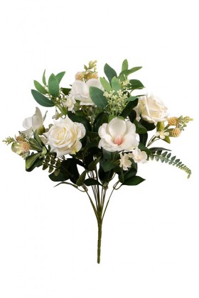 ROSE MAGNOLIA PIQUET H50CM BLANC