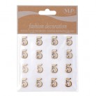STICKERS NUMERO 5 MADERA NATURAL(16 UNI)