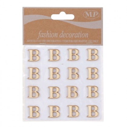 STICKERS LETRA B 10CMX10CM MADERA NATURAL(16 UNI)