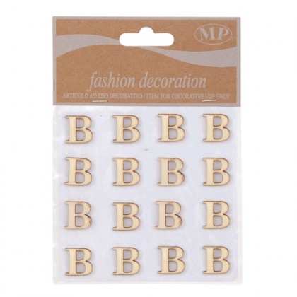 STICKERS LETRA B 10CMX10CM MADERA NATURAL(16 UNI)