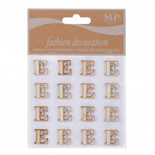 STICKERS LETRA E 10CMX10CM MADERA NATURAL(16 UNI)