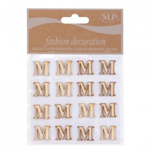 STICKERS LETRA M 10CMX10CM MADERA NATURAL(16 UNI)