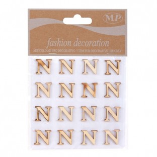 STICKERS LETRA N 10CMX10CM MADERA NATURAL(16 UNI)