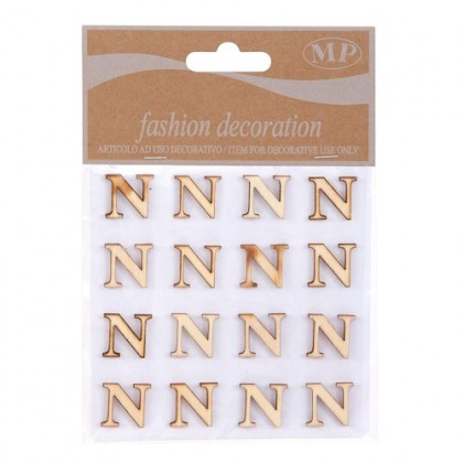 STICKERS LETRA N 10CMX10CM MADERA NATURAL(16 UNI)