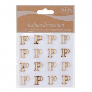 STICKERS LETRA P 10CMX10CM MADERA NATURAL(16 UNI)