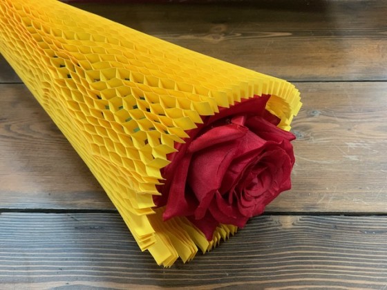 CONO ACORDEÓN KRAFT AMARILLO Ø20 X H90CM