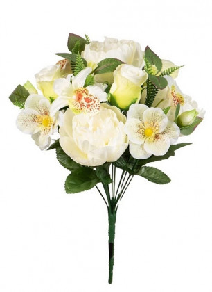 PIQUET PAEONIA/HELLEBORE 35CM CREMA COMB