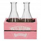 CRISTAL BOTELLA MADERA VINTAGE ROSA Ø:3,5-16CM