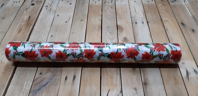 BOBINA TEXTIL FLOR PASCUA BLANCA 53X5M