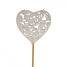 PICK CORAZON 7CM X 50CM X 5 UNI BLANCO
