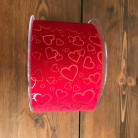 CINTA TERCIOPELO CORAZON 70MMX10M ROJO METAL