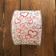CINTA FIBRA CORAZON 70MMX25M BLANCO/ROJO METAL