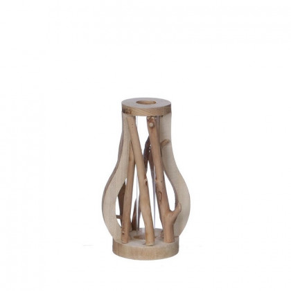 VIOLETERO MADERA FLOTANTE CON TUBO CRISTAL L9.5.-W7,5-H15.5CM