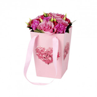 BOLSA CORAZON 16X12X22CM ROSA