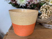 MACETA CUERDA Ø19XH16B14 CORAL/SALMON