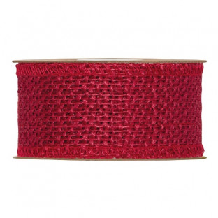 CINTA YUTE 40MMX9CM ROJO