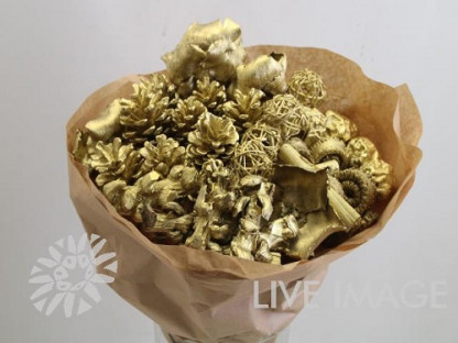 BOUQUET DRY MIX GOLD 60CM
