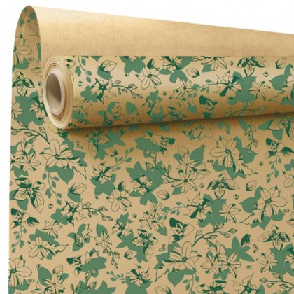 PAPEL KRAFT JASMINE 79CMX40M NAT/VERDE