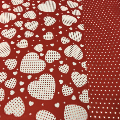 BOBINA DUO MAT 70CM X 40M CORAZON BL/ROJO