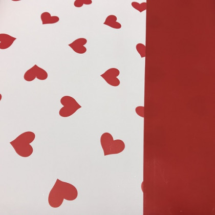 BOBINA DUO MAT 70CM X 40M CORAZON BL/ROJO