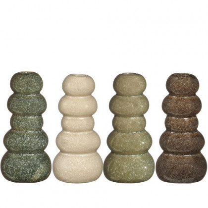 CRISTAL JARRON PEBBLE Ø7H15 VERDES/CREMA COMBINADOS