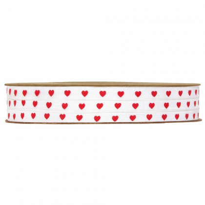 CINTA CORAZONES 6MMX25MT ROJO BLANCO
