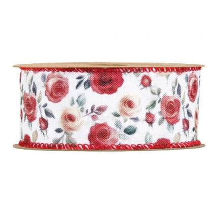 CINTA COTTON MM40X10MT ROSAS