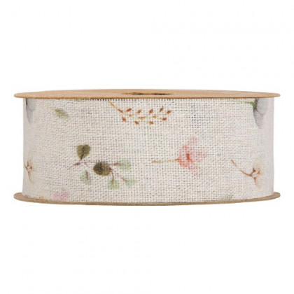 CINTA ROSAS Y PAJAROS MM40X20MT ROSA COMB.