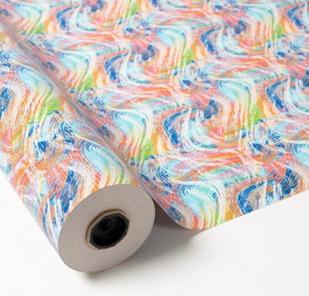 BOBINA PAPEL 70CM X 50M PINCELADAS COMBINADO