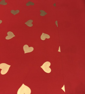 BOBINA DUO MAT 70CM X 40M CORAZON ROJO/ORO