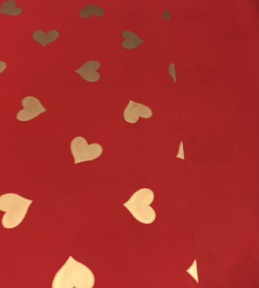 BOBINA DUO MAT 70CM X 40M CORAZON ROJO/ORO