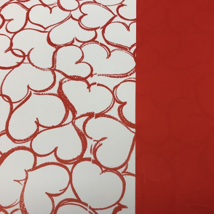 BOBINA DUO MAT 70CM X 40M CORAZON BL/ROJO