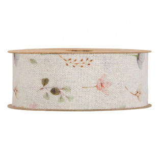 CINTA ROSAS Y PAJAROS MM40X20MT ROSA COMB.