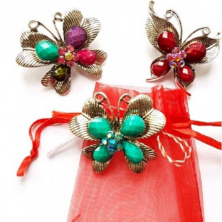 DETALLE MARZO BOLSA BROCHE MARIPOSA VINTAGE