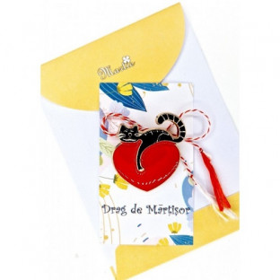 DETALLE MARZO BROCHE GATITO NEGRO/CORAZON