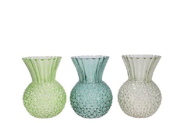 CRISTAL SENNA GREEN MIX Ø16X22CM