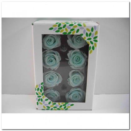 ROSA PRESERVADA X 8 VERDE.