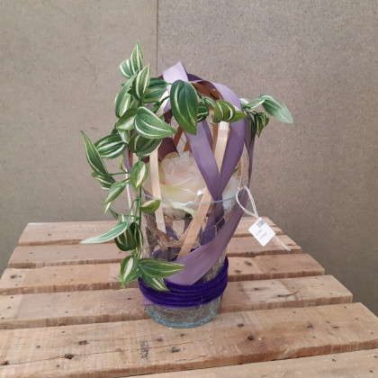 CENTRO ARTIFICIAL CRISTAL BOLA LILA